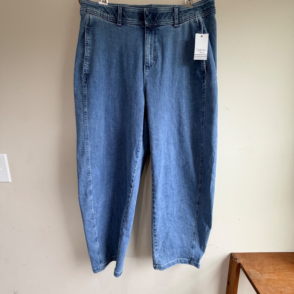Ophelia Roe Barrel Leg Jean Women 14 Stretch Minimalist Indie Sleeze Wide Leg